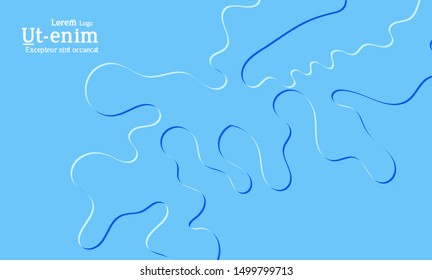 Abstract web templates with wavy embossed shapes on bright colored gradient background. Social media web banner or landing page. Fluid lighting effect with smooth liquid colors.