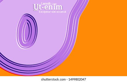 Abstract web templates with wavy embossed gradient shapes on black background. Social media web banner or landing page. Abstract paper cut 3d layered topographic background.