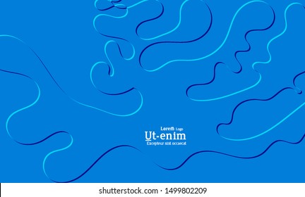 Abstract web templates with wavy embossed shapes on bright colored gradient background. Social media web banner or landing page. Fluid lighting effect with smooth liquid colors.