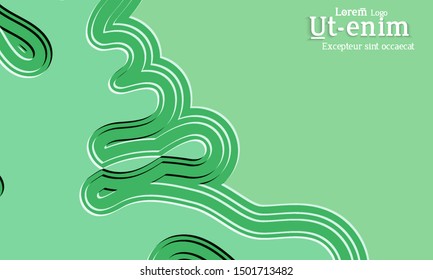 Abstract web templates with wavy embossed gradient shapes on colored background. Social media web banner or landing page. Abstract paper cut 3d layered topographic background.