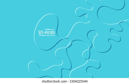 Abstract web templates with wavy embossed shapes on bright colored gradient background. Social media web banner or landing page. Fluid lighting effect with smooth liquid colors.