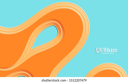 Abstract web templates with wavy embossed gradient shapes on black background. Social media web banner or landing page. Abstract paper cut 3d layered topographic background.