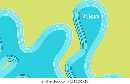 Abstract web templates with wavy embossed gradient shapes on colored background. Social media web banner or landing page. Abstract paper cut 3d layered topographic background.