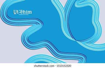Abstract web templates with wavy embossed gradient shapes on black background. Social media web banner or landing page. Abstract paper cut 3d layered topographic background.