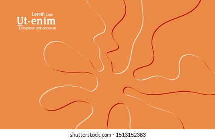 Abstract web templates with wavy embossed shapes on bright colored gradient background. Social media web banner or landing page. Fluid lighting effect with smooth liquid colors.