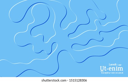 Abstract web templates with wavy embossed shapes on bright colored gradient background. Social media web banner or landing page. Fluid lighting effect with smooth liquid colors.