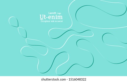 Abstract web templates with wavy embossed shapes on bright colored gradient background. Social media web banner or landing page. Fluid lighting effect with smooth liquid colors.