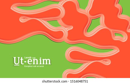 Abstract web templates with wavy embossed gradient shapes on gradient background. Social media web banner or landing page. Fluid lighting effect with smooth liquid colors.