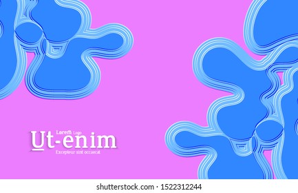 Abstract web templates with wavy embossed gradient shapes on gradient background. Social media web banner or landing page. Fluid lighting effect with smooth liquid colors.