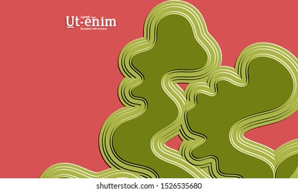 Abstract web templates with wavy embossed gradient shapes on black background. Social media web banner or landing page. Abstract paper cut 3d layered topographic background.