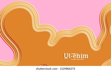 Abstract web templates with wavy embossed gradient shapes on colored background. Social media web banner or landing page. Abstract paper cut 3d layered topographic background.