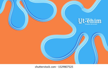 Abstract web templates with wavy embossed gradient shapes on gradient background. Social media web banner or landing page. Fluid lighting effect with smooth liquid colors.