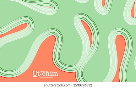 Abstract web templates with wavy embossed gradient shapes on black background. Social media web banner or landing page. Abstract paper cut 3d layered topographic background.