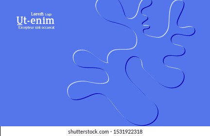 Abstract web templates with wavy embossed shapes on bright colored gradient background. Social media web banner or landing page. Fluid lighting effect with smooth liquid colors.