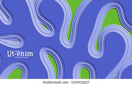 Abstract web templates with wavy embossed gradient shapes on gradient background. Social media web banner or landing page. Abstract paper cut 3d layered topographic background.