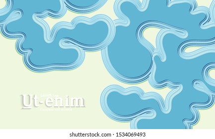 Abstract web templates with wavy embossed gradient shapes on gradient background. Social media web banner or landing page. Fluid lighting effect with smooth liquid colors.
