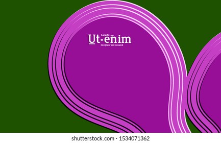 Abstract web templates with wavy embossed gradient shapes on colored background. Social media web banner or landing page. Abstract paper cut 3d layered topographic background.