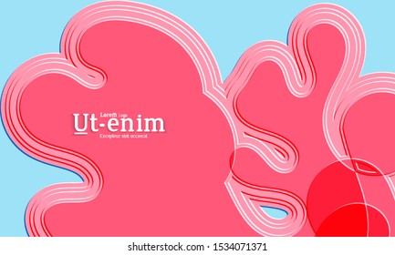 Abstract web templates with wavy embossed gradient shapes on black background. Social media web banner or landing page. Abstract paper cut 3d layered topographic background.