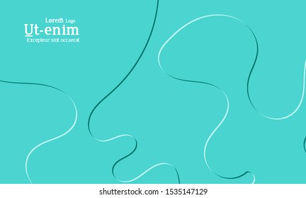 Abstract web templates with wavy embossed shapes on bright colored gradient background. Social media web banner or landing page. Fluid lighting effect with smooth liquid colors.