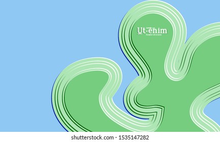 Abstract web templates with wavy embossed gradient shapes on colored background. Social media web banner or landing page. Abstract paper cut 3d layered topographic background.