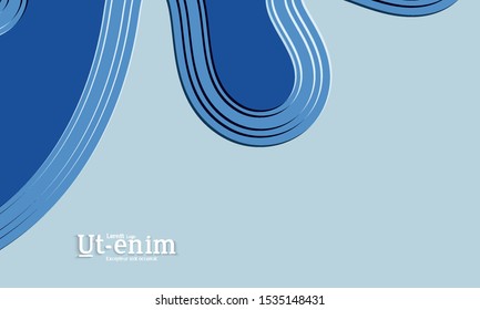 Abstract web templates with wavy embossed gradient shapes on colored background. Social media web banner or landing page. Abstract paper cut 3d layered topographic background.