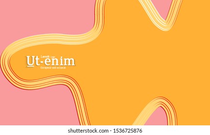 Abstract web templates with wavy embossed gradient shapes on black background. Social media web banner or landing page. Abstract paper cut 3d layered topographic background.