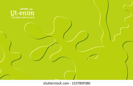 Abstract web templates with wavy embossed shapes on bright colored gradient background. Social media web banner or landing page. Fluid lighting effect with smooth liquid colors.