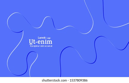 Abstract web templates with wavy embossed shapes on bright colored gradient background. Social media web banner or landing page. Fluid lighting effect with smooth liquid colors.