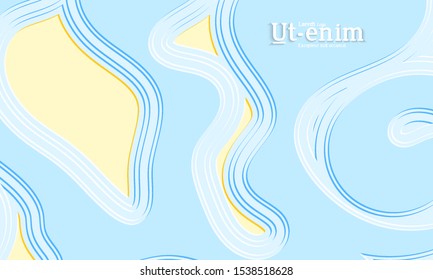 Abstract web templates with wavy embossed gradient shapes on gradient background. Social media web banner or landing page. Abstract paper cut 3d layered topographic background.