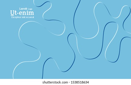Abstract web templates with wavy embossed shapes on bright colored gradient background. Social media web banner or landing page. Fluid lighting effect with smooth liquid colors.