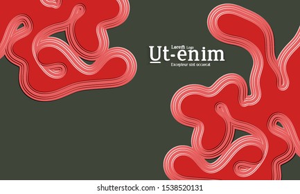 Abstract web templates with wavy embossed gradient shapes on gradient background. Social media web banner or landing page. Fluid lighting effect with smooth liquid colors.