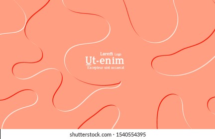 Abstract web templates with wavy embossed shapes on bright colored gradient background. Social media web banner or landing page. Fluid lighting effect with smooth liquid colors.