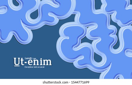 Abstract web templates with wavy embossed gradient shapes on gradient background. Social media web banner or landing page. Fluid lighting effect with smooth liquid colors.