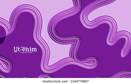 Abstract web templates with wavy embossed gradient shapes on gradient background. Social media web banner or landing page. Abstract paper cut 3d layered topographic background.