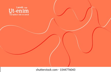 Abstract web templates with wavy embossed shapes on bright colored gradient background. Social media web banner or landing page. Fluid lighting effect with smooth liquid colors.