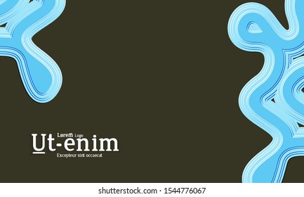 Abstract web templates with wavy embossed gradient shapes on gradient background. Social media web banner or landing page. Fluid lighting effect with smooth liquid colors.