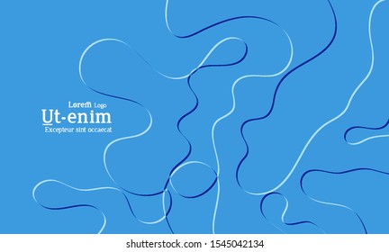 Abstract web templates with wavy embossed shapes on bright colored gradient background. Social media web banner or landing page. Fluid lighting effect with smooth liquid colors.