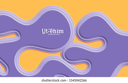 Abstract web templates with wavy embossed gradient shapes on gradient background. Social media web banner or landing page. Abstract paper cut 3d layered topographic background.