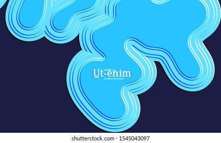 Abstract web templates with wavy embossed gradient shapes on colored background. Social media web banner or landing page. Abstract paper cut 3d layered topographic background.