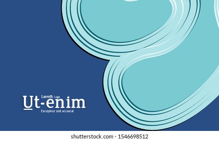 Abstract web templates with wavy embossed gradient shapes on colored background. Social media web banner or landing page. Abstract paper cut 3d layered topographic background.