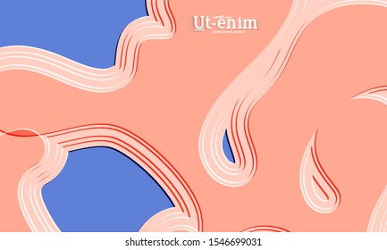 Abstract web templates with wavy embossed gradient shapes on gradient background. Social media web banner or landing page. Abstract paper cut 3d layered topographic background.