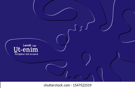 Abstract web templates with wavy embossed shapes on bright colored gradient background. Social media web banner or landing page. Fluid lighting effect with smooth liquid colors.
