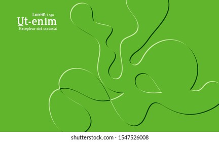 Abstract web templates with wavy embossed shapes on bright colored gradient background. Social media web banner or landing page. Fluid lighting effect with smooth liquid colors.