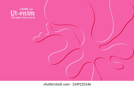 Abstract web templates with wavy embossed shapes on bright colored gradient background. Social media web banner or landing page. Fluid lighting effect with smooth liquid colors.