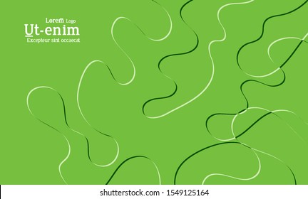 Abstract web templates with wavy embossed shapes on bright colored gradient background. Social media web banner or landing page. Fluid lighting effect with smooth liquid colors.
