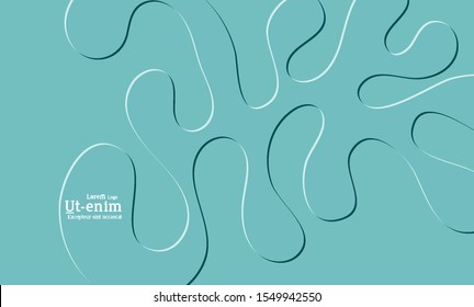 Abstract web templates with wavy embossed shapes on bright colored gradient background. Social media web banner or landing page. Fluid lighting effect with smooth liquid colors.