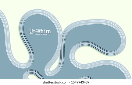 Abstract web templates with wavy embossed gradient shapes on black background. Social media web banner or landing page. Abstract paper cut 3d layered topographic background.