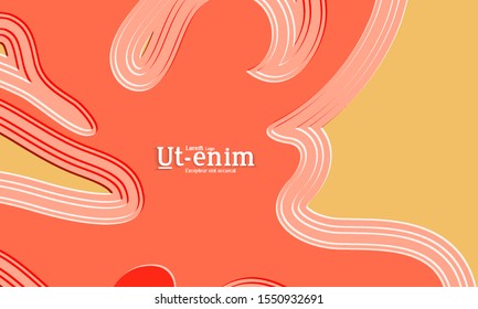 Abstract web templates with wavy embossed gradient shapes on black background. Social media web banner or landing page. Abstract paper cut 3d layered topographic background.