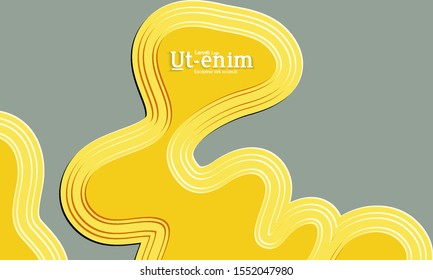 Abstract web templates with wavy embossed gradient shapes on colored background. Social media web banner or landing page. Abstract paper cut 3d layered topographic background.