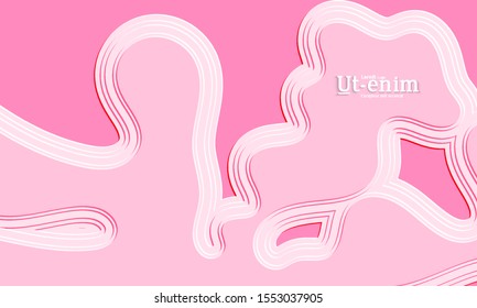 Abstract web templates with wavy embossed gradient shapes on colored background. Social media web banner or landing page. Abstract paper cut 3d layered topographic background.